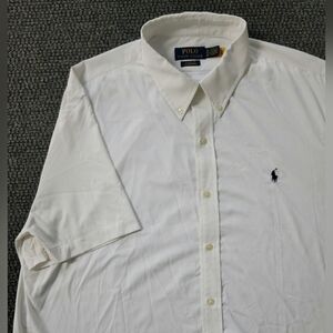 Polo Ralph Lauren Performance Classic Fit White Short Sleeve Button Shirt Sz XL